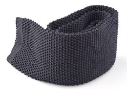 Grey knit tie by Andrew's Ties