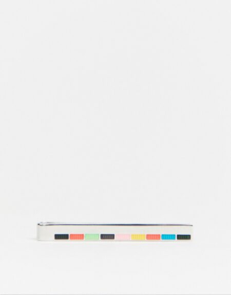 Paul Smith fine stripe tie pin in silver