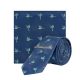 Mens 1904 Navy Hummingbird Design Tie And Clip Set*, Blue