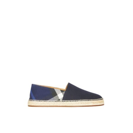 Burberry Overdyed House Check And Cotton Canvas Espadrilles