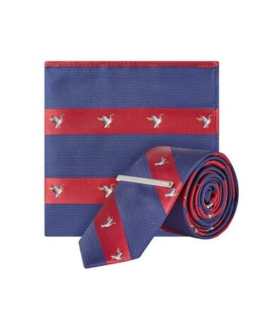 Mens 1904 Red Duck Tie And Clip Set*, RED