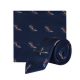 Mens 1904 Navy Blue Feather Print Tie, Pocket Square And Clip Set*, Blue