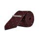 Mens Burgundy Polka Dot Tie With Clip, BURGUNDY