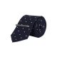 Mens Navy Spotted Tie With Clip, Blue
