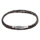 ANCHOR & CREW Dark Brown Liverpool Silver And Braided Leather Bracelet
