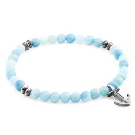 ANCHOR & CREW Turquoise Amazonite Starboard Silver And Stone Bracelet