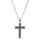 Emporio Armani Men's Cross Necklace, Black/Silver