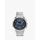 Bulova 96A205 Men's Curv Chronograph Bracelet Strap Watch, Silver/Blue