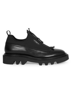 Combat Derby Leather Zip-Up Shoes