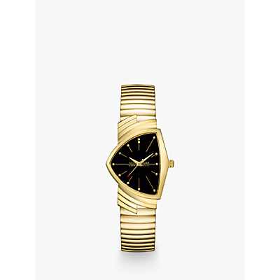 Hamilton H24301131 Men's Ventura Triangular Bracelet Strap Watch, Gold/Black