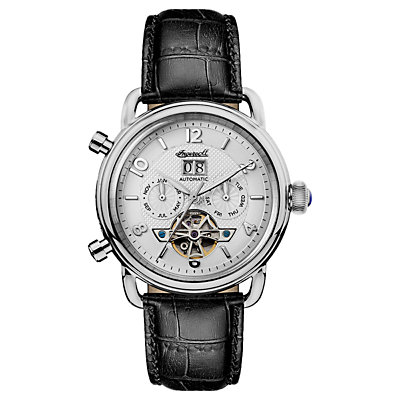 Ingersoll Men's The New England Automatic Chronograph Date Heartbeat Leather Strap Watch