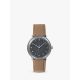 Junghans 027/3401.04 Men's Max Bill Automatic Leather Strap Watch, Tan/Grey