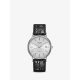 Longines L49214722 Men's Presence Date Leather Strap Watch, Black/Silver