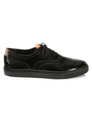 Patent Leather Wingtip Brogue Sneakers