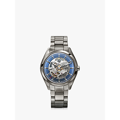 Rado R32020202 Men's Hyperchrome Automatic Open Heart Ceramic Bracelet Strap Watch, Silver/Blue