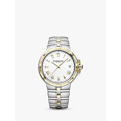 Raymond Weil 5580-STP-00308 Men's Parsifal Date Two Tone Bracelet Strap Watch, Silver/Gold